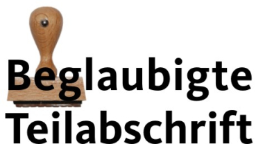 Beglaubigte Teilabschrift Stempel