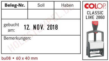 Buchungsstempel Stativstempel mit Datum 08