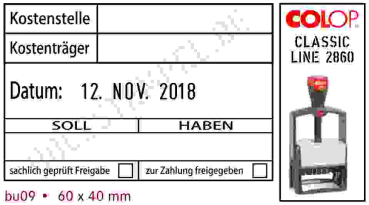 Buchungsstempel Stativstempel mit Datum 09