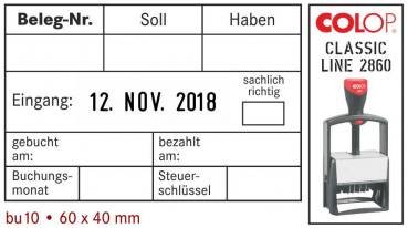 Buchungsstempel Stativstempel mit Datum 10
