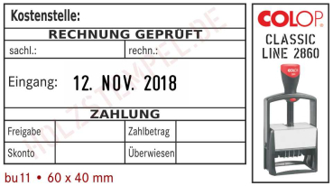 Buchungsstempel Stativstempel mit Datum 11