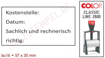 Kostenstelle Stempel 16