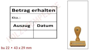 Buchungsstempel Holz 22