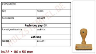 Buchungsstempel Holz 26