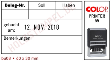 Buchungsstempel mit verstellbarem Datum Printer 08