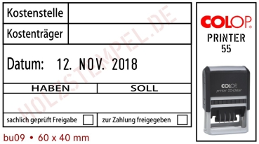 Buchungsstempel mit verstellbarem Datum Printer 09