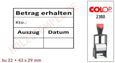 Buchungsstempel Stativstempel 22