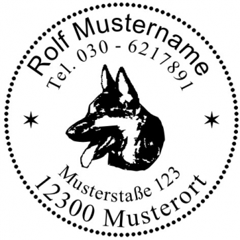 Motivstempel mit Motiv Schäferhundekopf