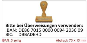 IBAN Stempel Holzstempel 3 zeilig