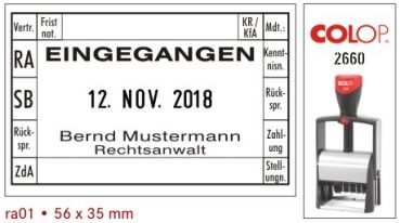 Eingangsstempel für Rechtsanwälte mit 2 individuellen Textzeilen