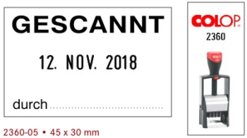 GESCANNT-Stempel mit Datum
