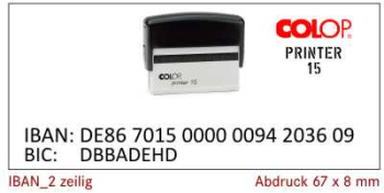 IBAN BIC Stempel Printer 15 - 2 zeilig