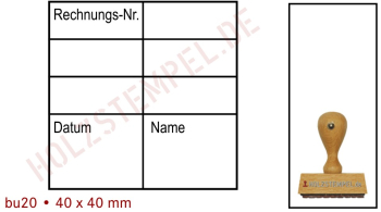Buchungsstempel Holz 20