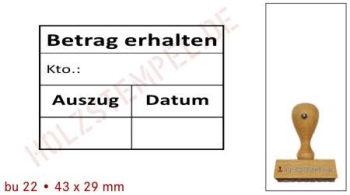 Buchungsstempel Holz 22